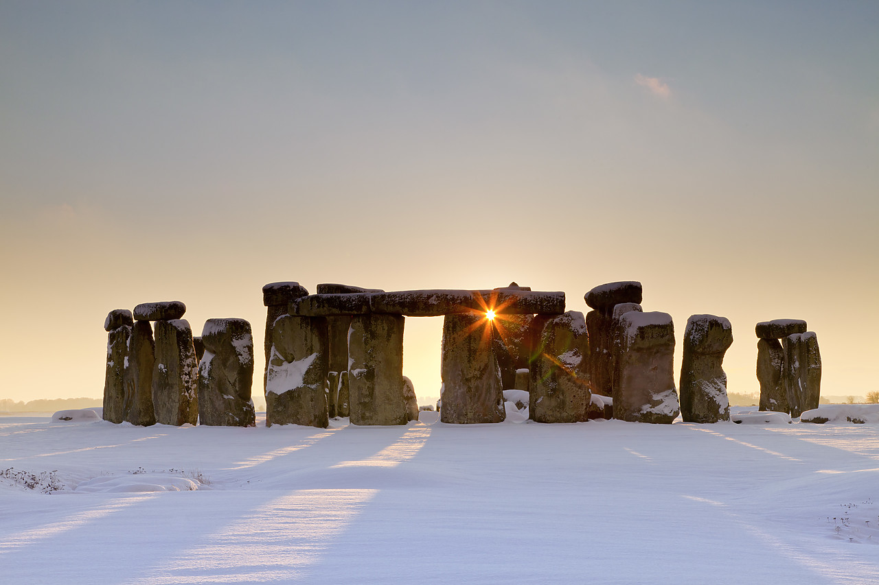 #100569-1 - Stonehenge at Sunset in Winter, Salisbury Plain, Wiltshire, England