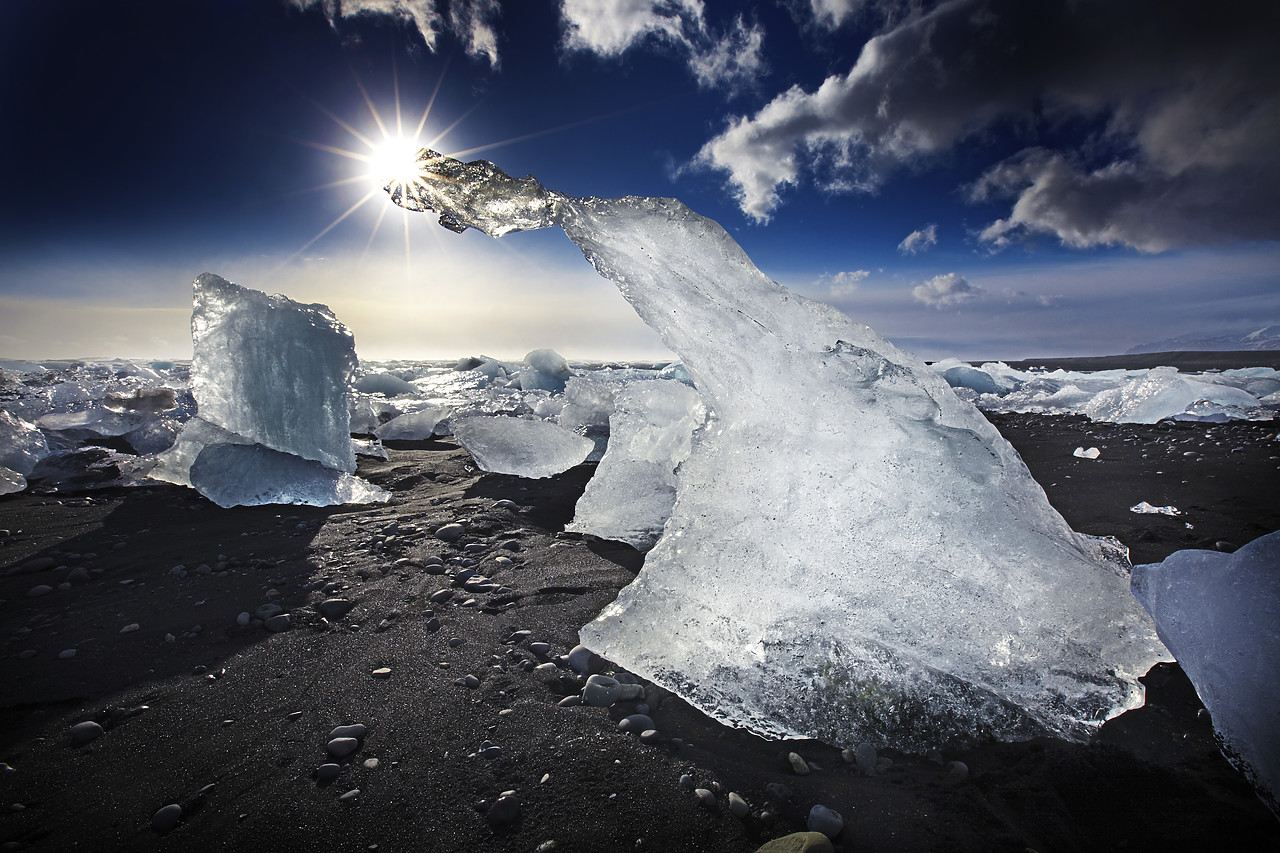 #110102-1 - Icebergs on Jokulsarlon Beach, Iceland