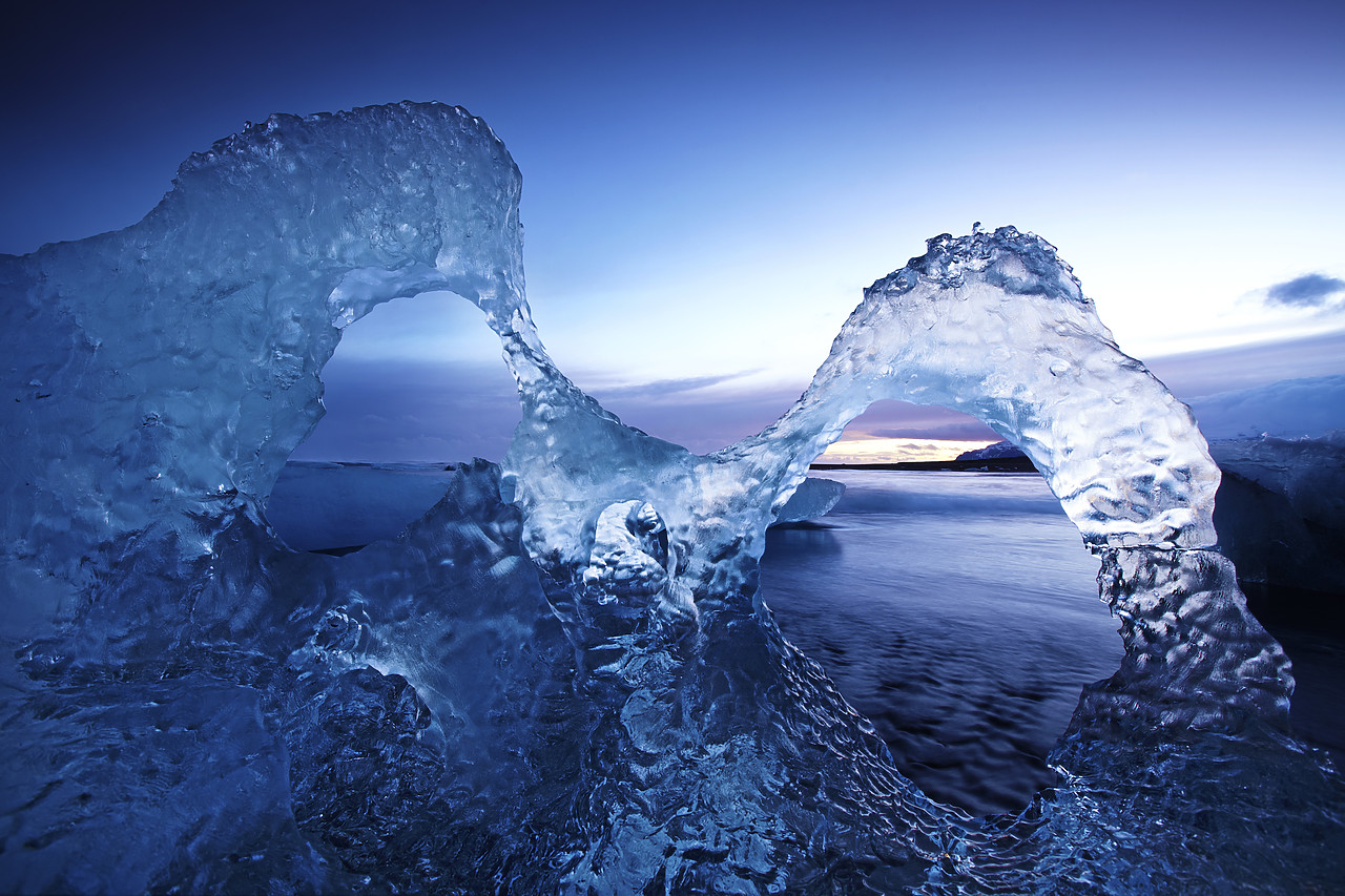 #110105-1 - Iceberg Sculpture, Jokulsarlon Beach, Iceland