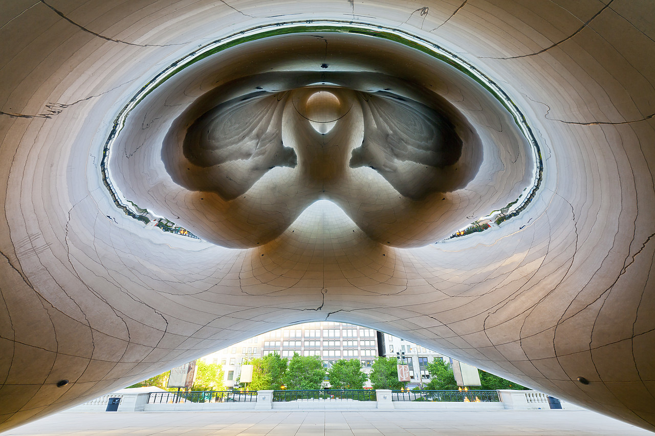 #110176-1 - Cloud Gate (The Bean) Abstract Reflections, Millennium Park, Chicago, Illinois, USA