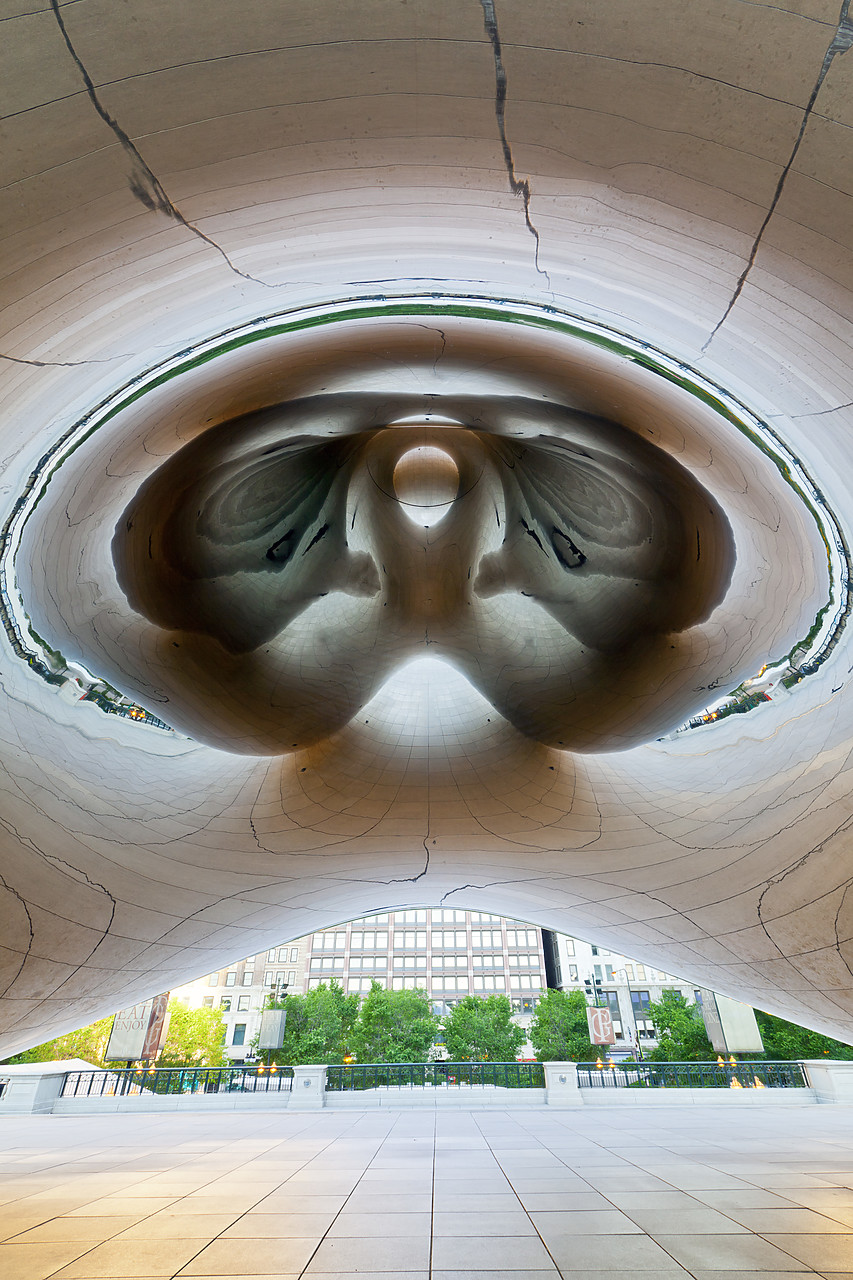 #110176-2 - Cloud Gate (The Bean) Abstract Reflections, Millennium Park, Chicago, Illinois, USA