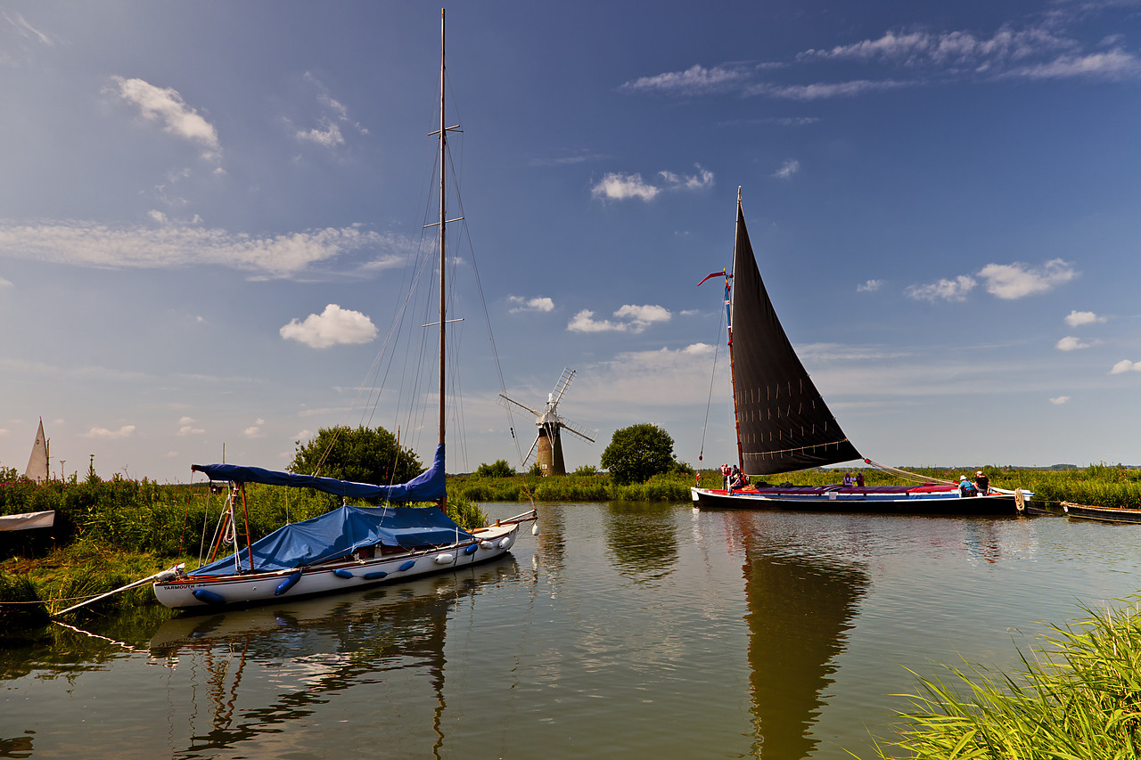 #110210-1 - Wherry on River Thurne, Norfolk Broads National Park, England