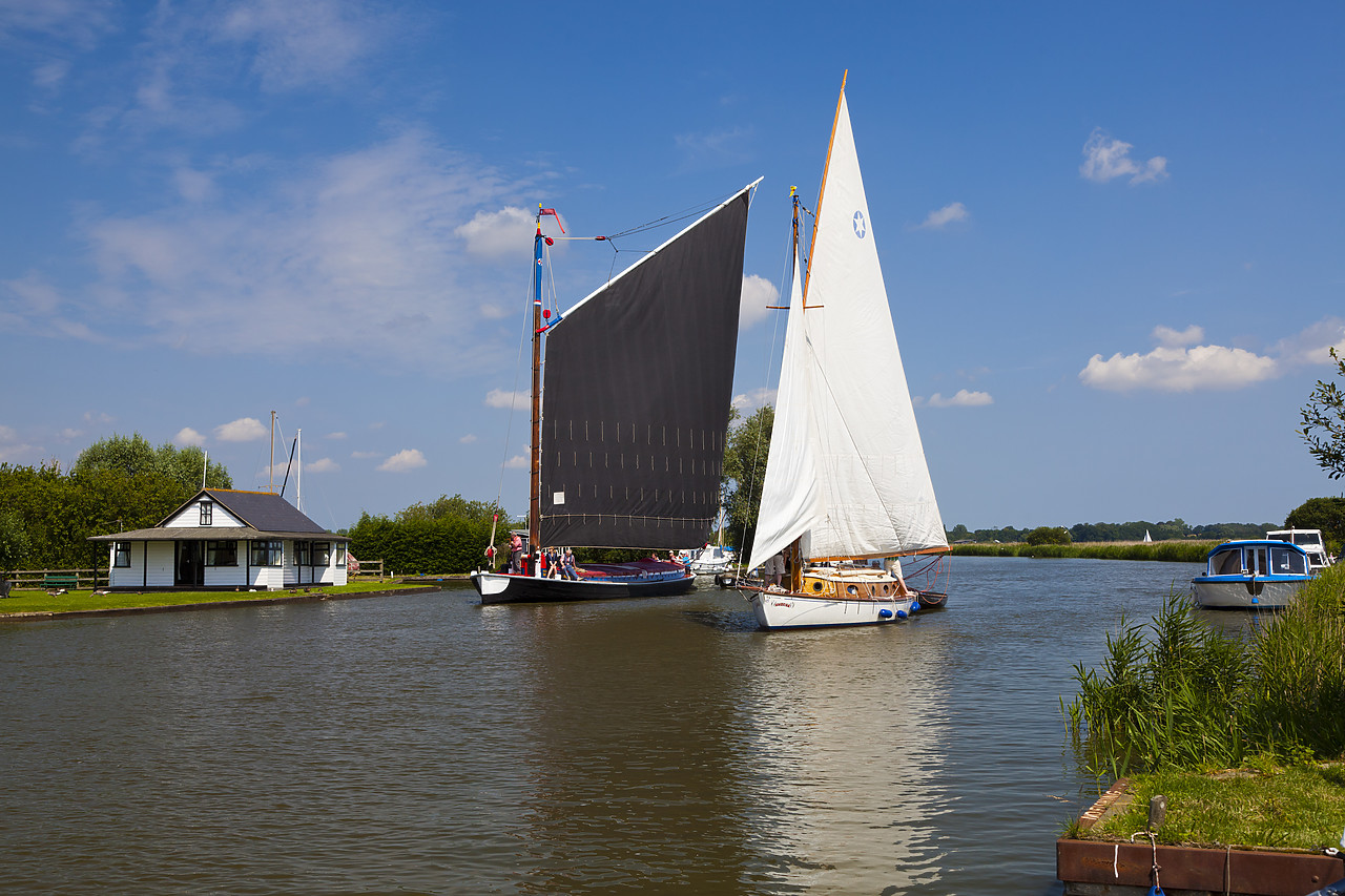 #110212-1 - Wherry on River Thurne, Norfolk Broads National Park, England