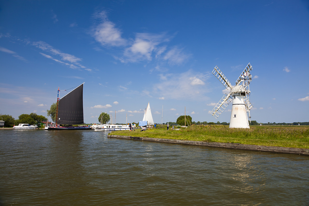 #110213-1 - Wherry on River Thurne, Norfolk Broads National Park, England