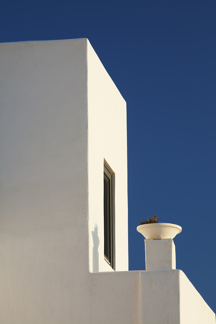 #110257-1 - White-washed Building Detail, Fira, Santorini, Cyclade Islands, Greece