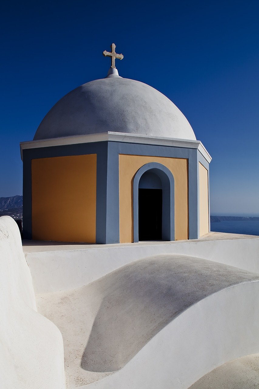 #110258-2 - Church Dome, Fira, Santorini, Cyclade Islands, Greece