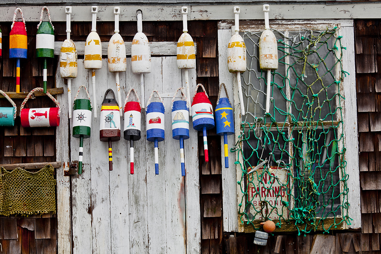 #110326-1 - Lobster Bouys, Rockport Harbor, Massachusetts, USA