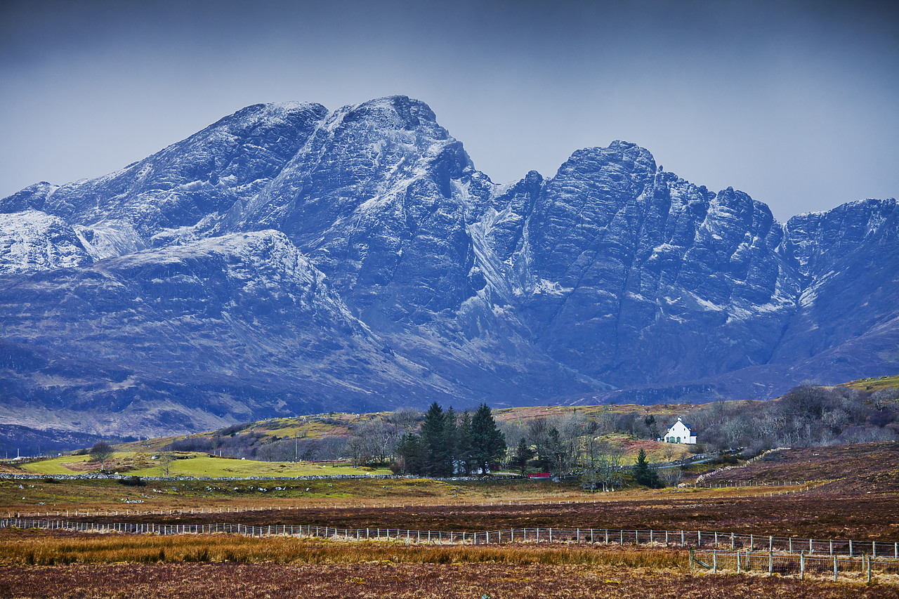 #120036-1 - Lone Farmhouse below The Cullins, Isle of Skye, Highland Region, Scotland