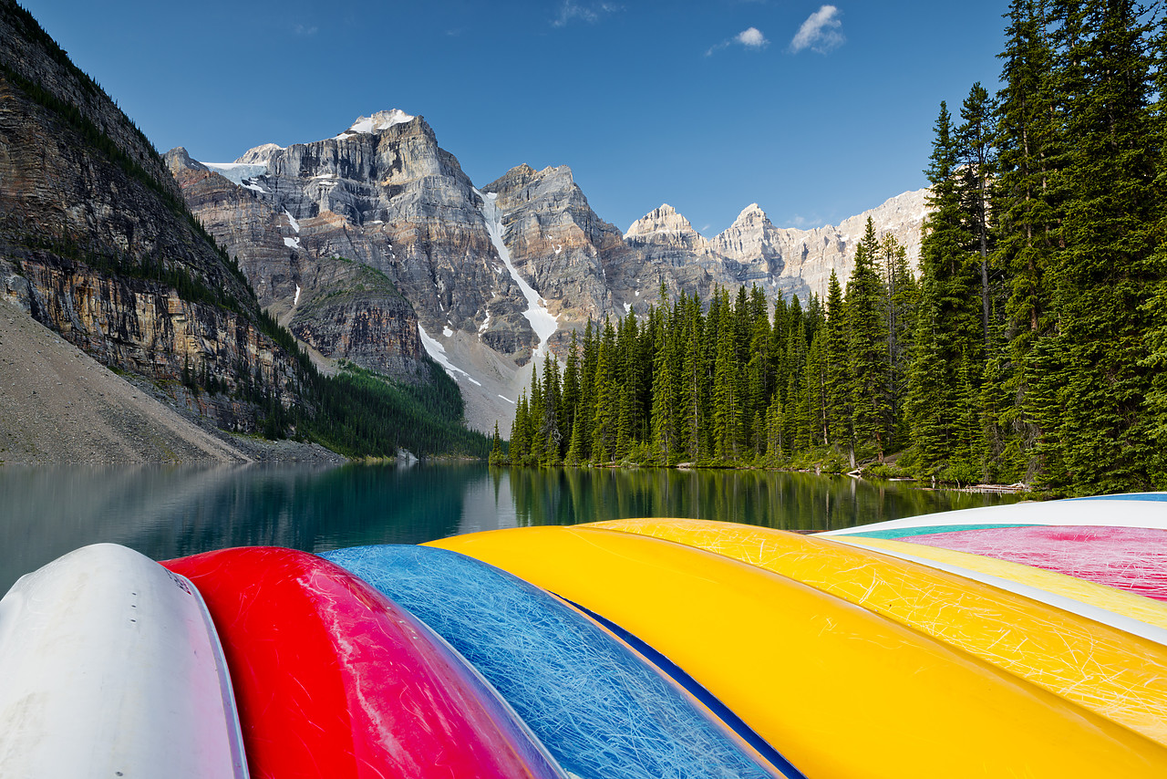 #120202-1 - Canoes on Moraine Lake, Banff National Park, Alberta, Canada