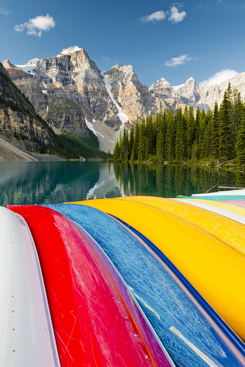 #120202-2 - Canoes on Moraine Lake, Banff National Park, Alberta, Canada