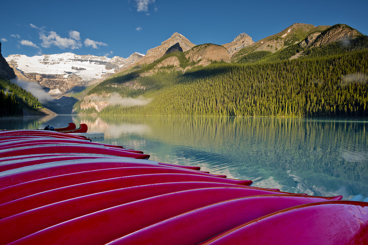 #120222-1 - Canoes at Lake Louise, Banff National Park, Alberta, Canada