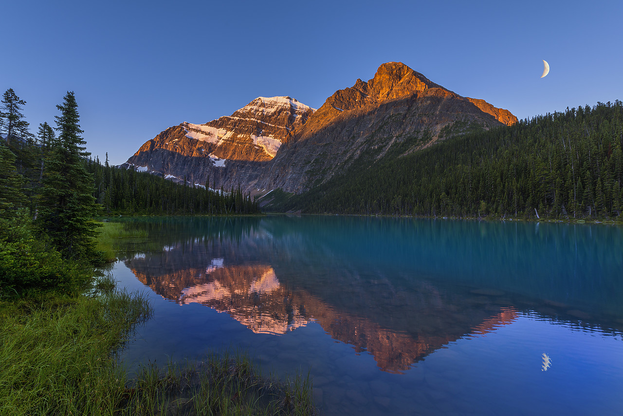 #120224-1 - Mt. Edith Cavell Reflecting in Cavell Lake, Jasper National Park, Alberta, Canada