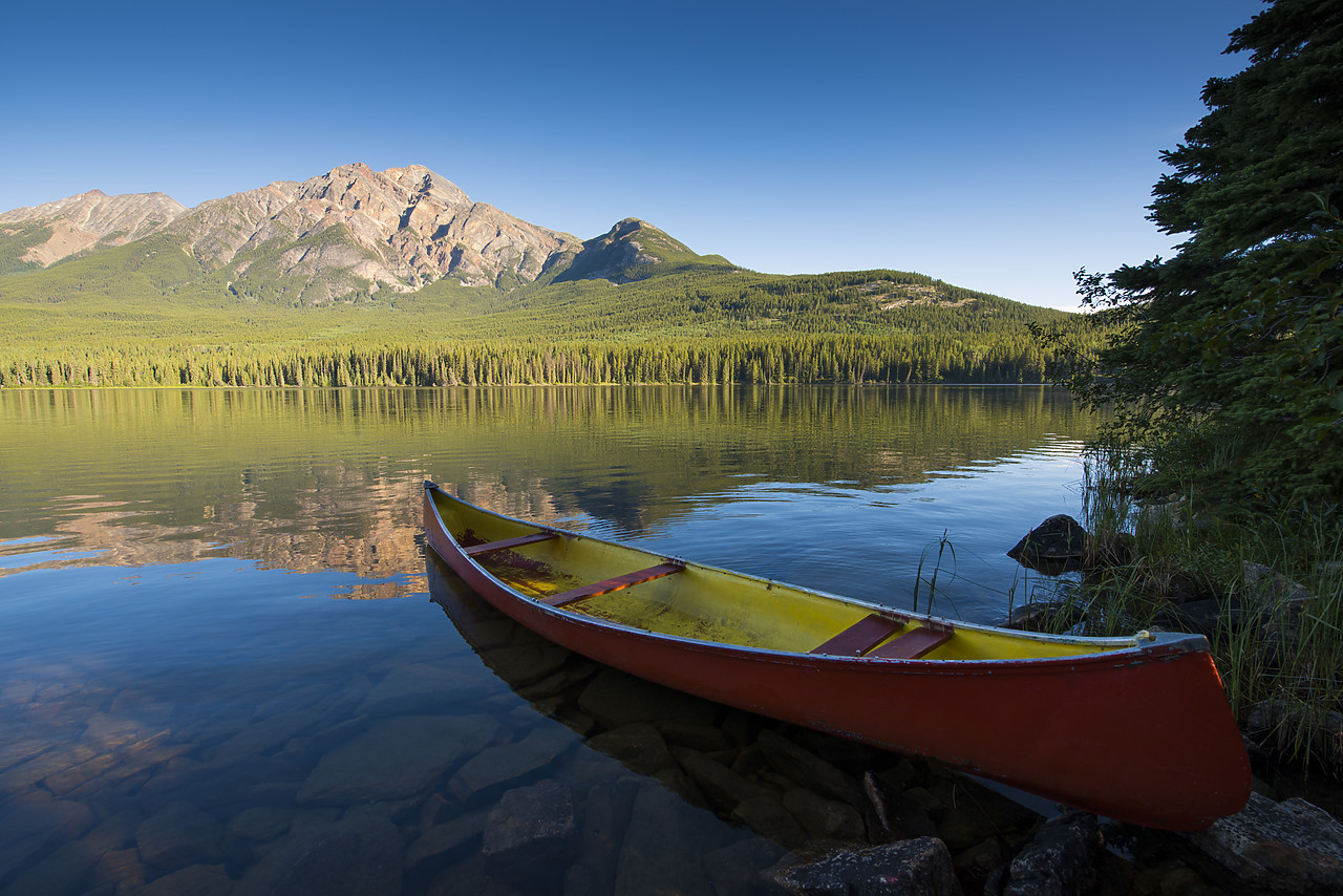 #120226-1 - Canoe on Pyramid Lake, Jasper National Park, Alberta, Canada