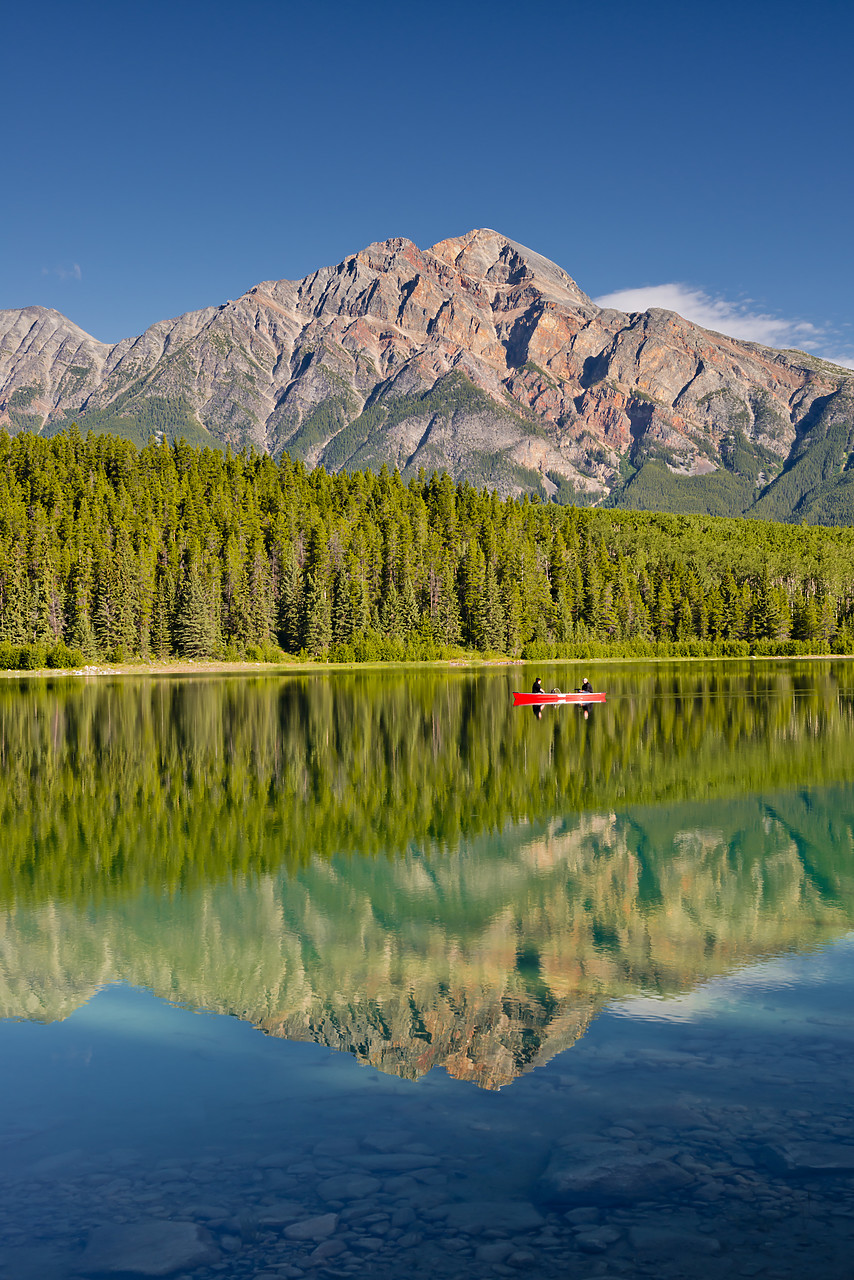 #120229-2 - Pyramid Mountain Reflecting in Patricia Lake, Jasper National Park, Alberta, Canada