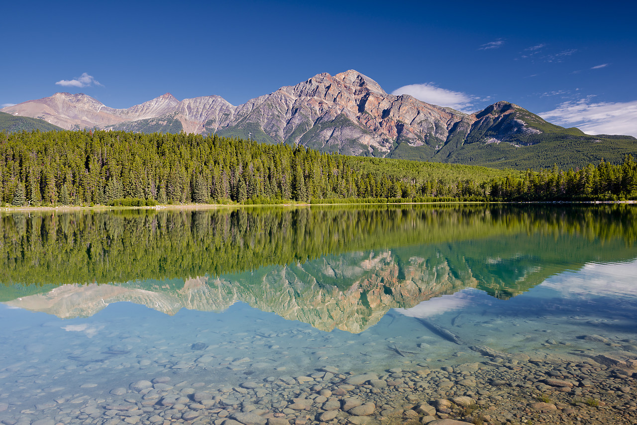 #120230-1 - Pyramid Mountain Reflecting in Patricia Lake, Jasper National Park, Alberta, Canada