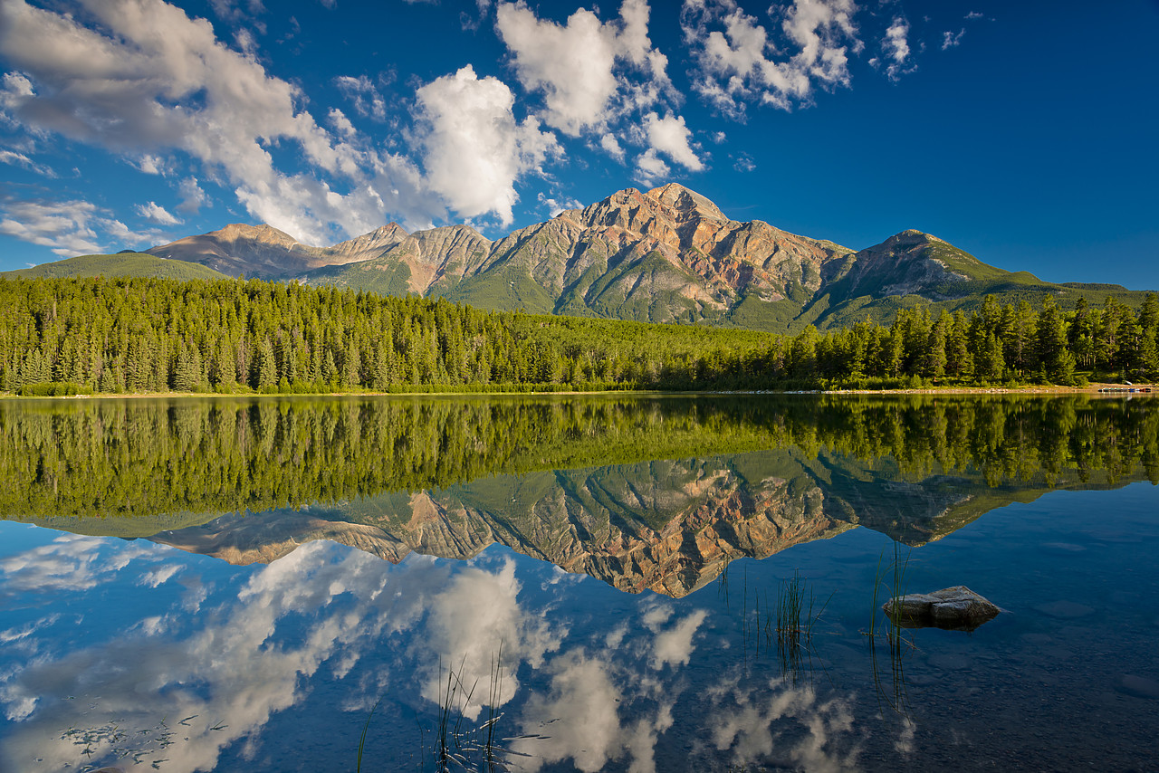 #120238-1 - Pyramid Mountain Reflecting in Patricia Lake, Jasper National Park, Alberta, Canada