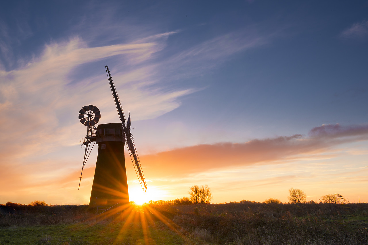 #120289-1 - St. Benet's Mill at Sunrise, Norfolk Broads National Park, Norfolk, England