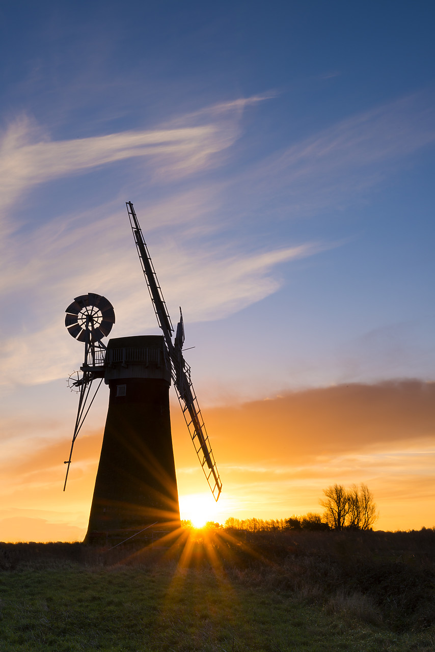 #120289-2 - St. Benet's Mill at Sunrise, Norfolk Broads National Park, Norfolk, England