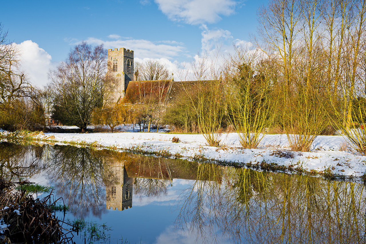 #130010-1 - Church Reflecting in River Bure, Bure-Next-Aylsham, Norfolk, England