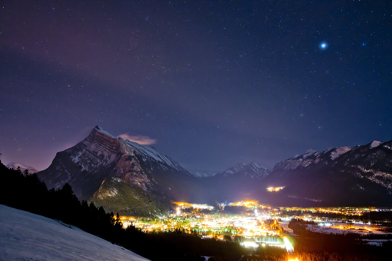 #130036-1 - Night Sky over Banff, Banff National Park, Alberta, Canada