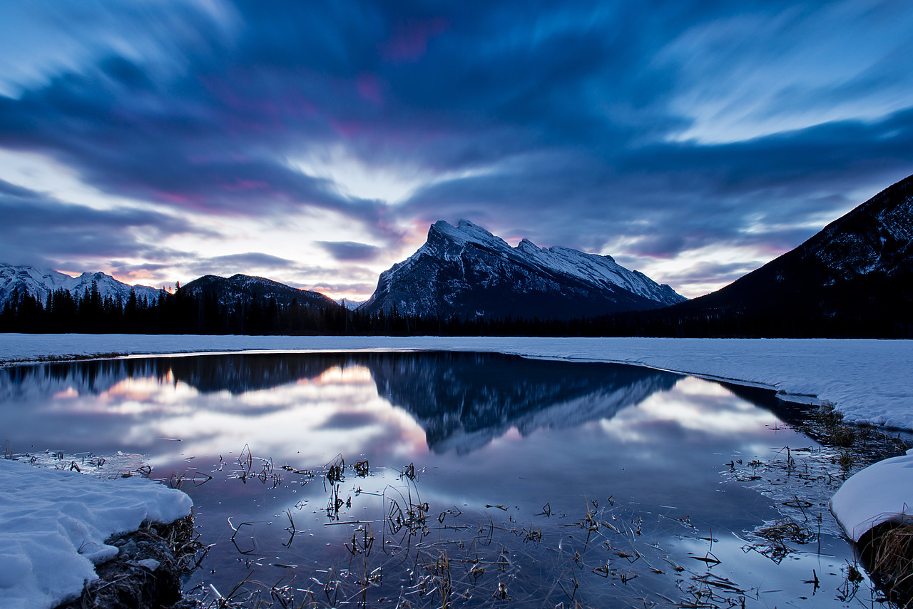 #130080-1 - Mt. Rundle Reflections, Vermillion Lakes, Banff, Banff National Park, Alberta, Canada