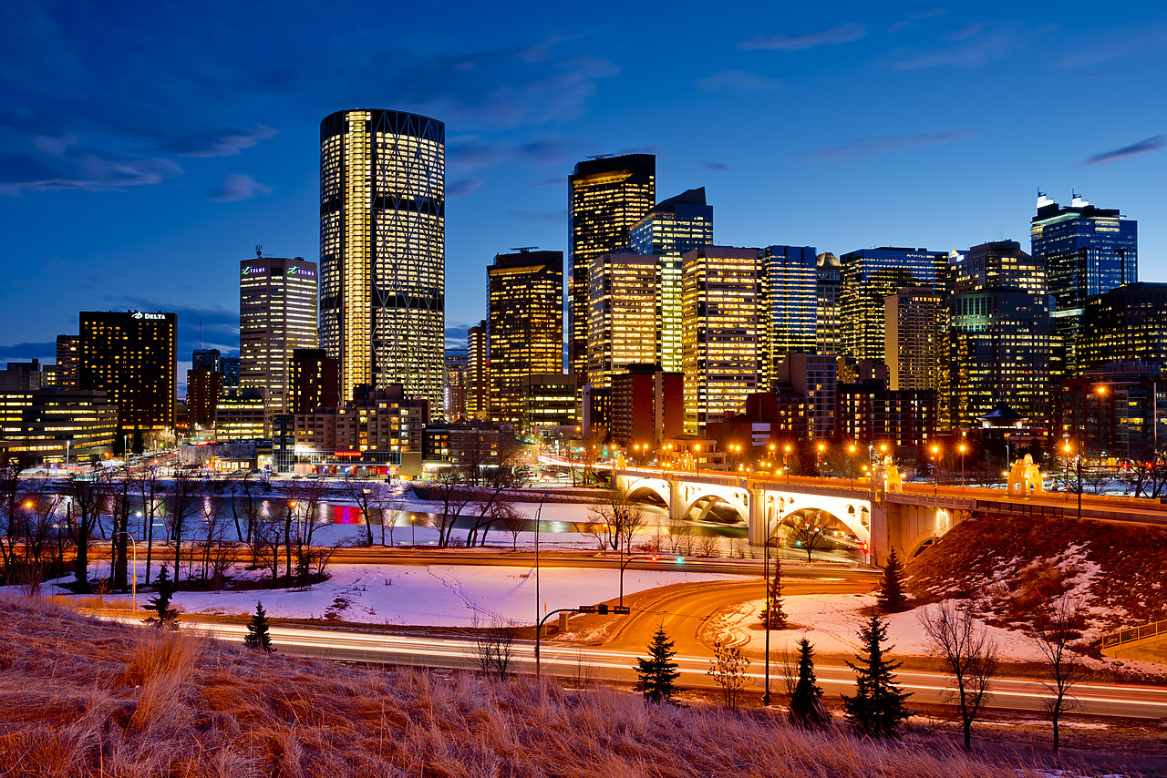 #130095-1 - Calgary Skyline at Night, Alberta, Canada