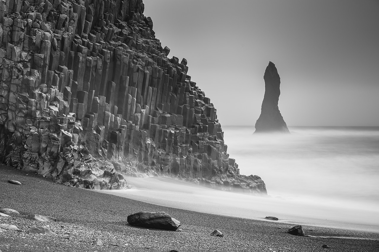 #130102-1 - Basalt Cliffs & Sea Stack, Reynisdranger, Iceland