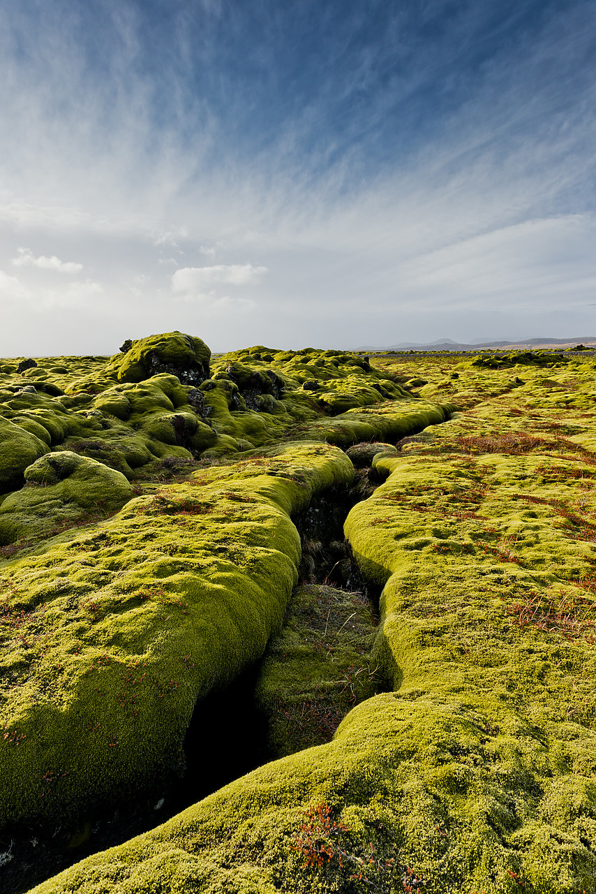 #130104-1 - Cloudscape over Moss-covered Lava Field, Iceland