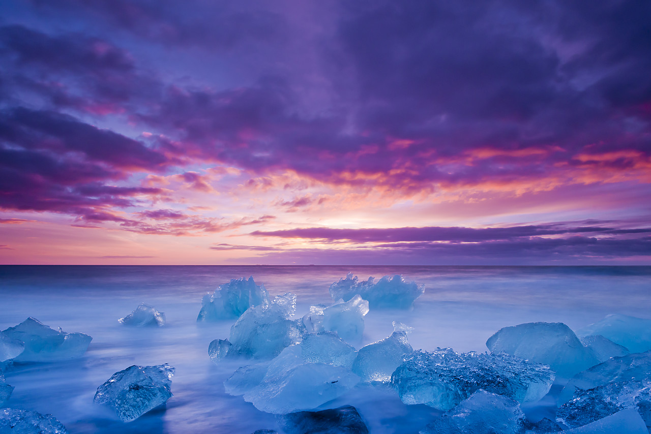 #130118-1 - Jokulsarlon Beach at Sunset, Iceland