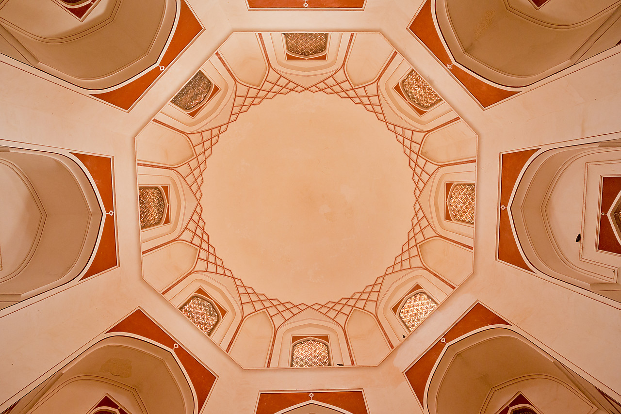 #130127-1 - Humayun's Tomb Ceiling Detail, New Delhi, India