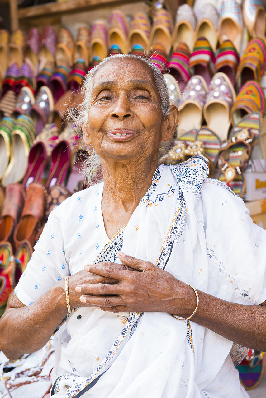 #130143-1 - Woman Shoe Seller, Agra, Uttar Pradesh, India