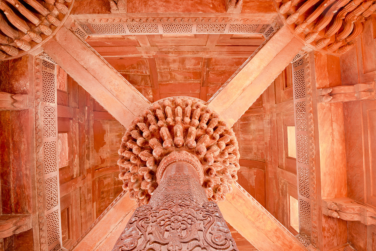 #130148-1 - Architectural Detail, Jodha Bai's Palace, Fatehpur Sikri, Agra, India