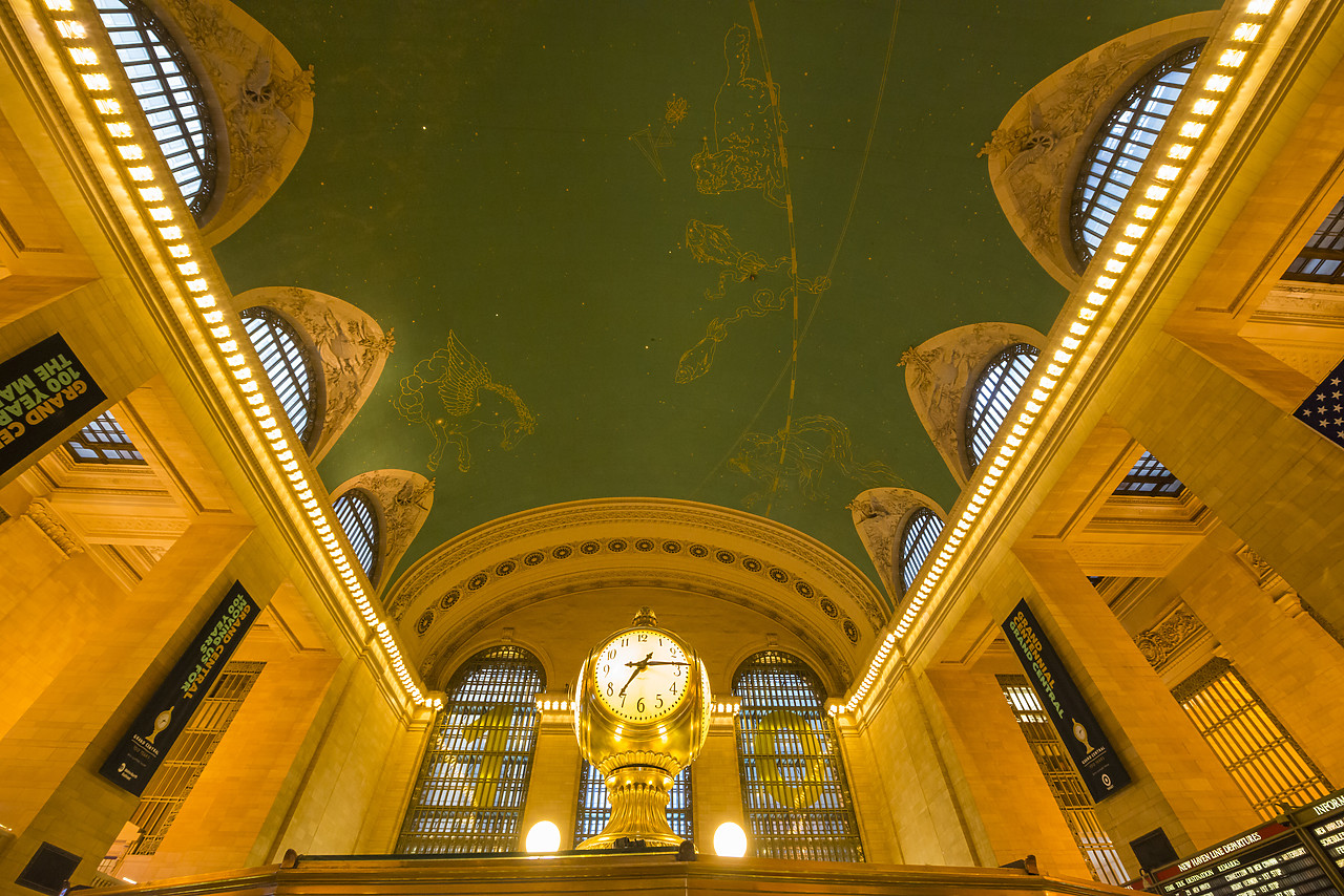 #130224-1 - Clock & Ceiling in Grand Central Station, New York City, NY, USA