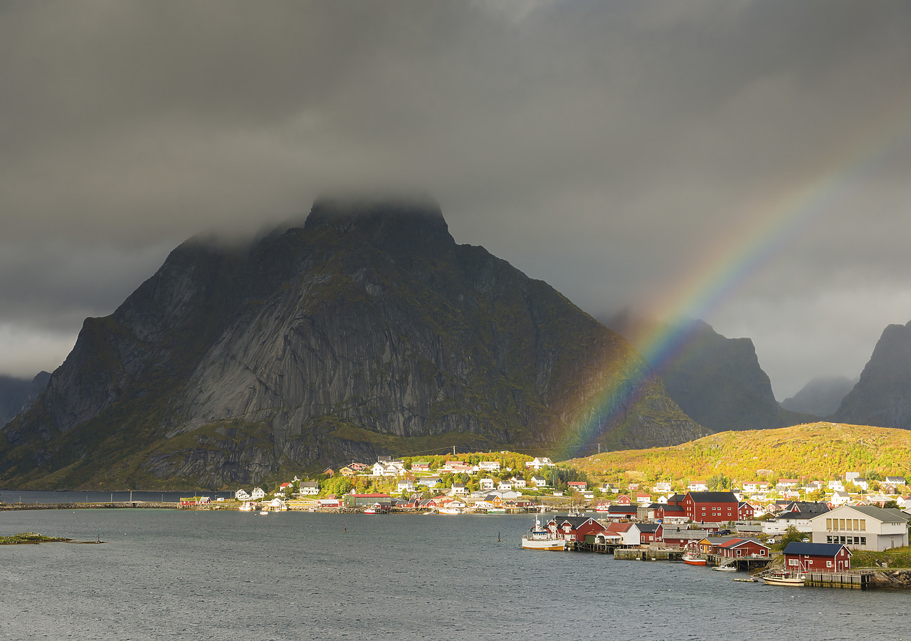 #130297-1 - Rainbow over Reine, Lofoten Islands, Norway