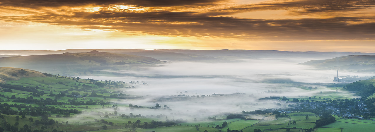 #130329-1 - Sunrise over Hope Valley from Mam Tor, Peak District National Park, Derbyshire, England