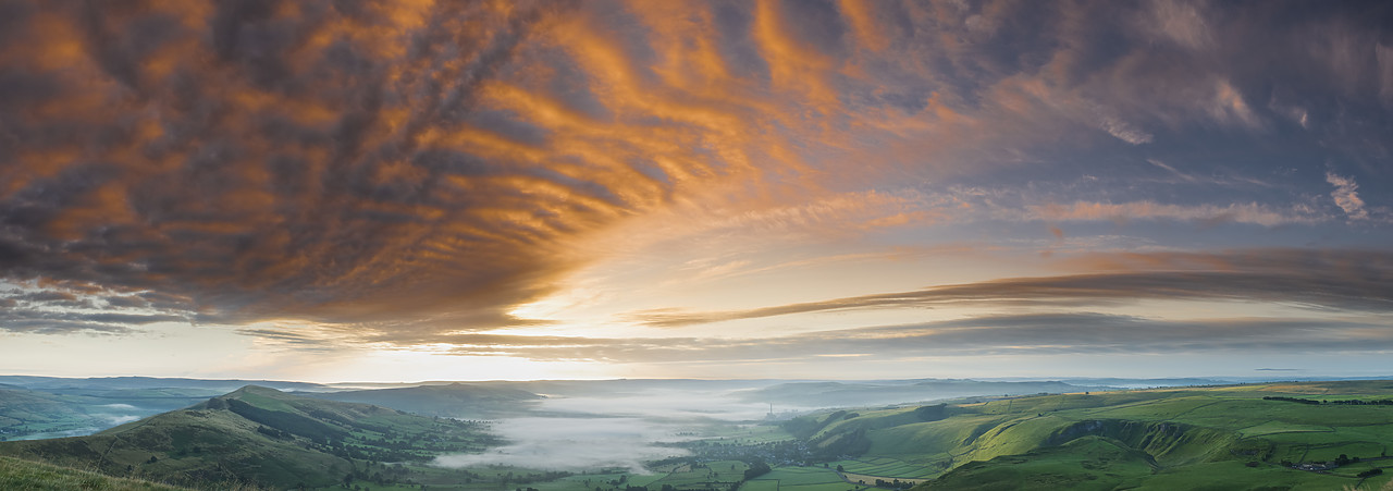 #130330-2 - Sunrise over Hope Valley from Mam Tor, Peak District National Park, Derbyshire, England