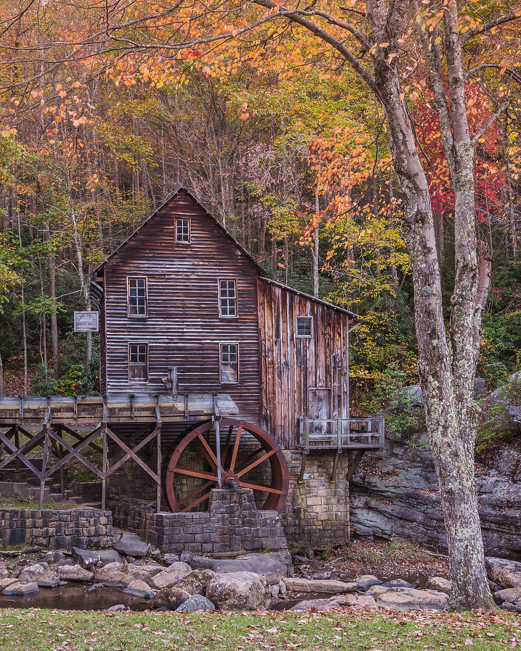 #130363-2 - Glade Creek Grist Mill in Autumn, Babcock State Park, West Virginia, USA