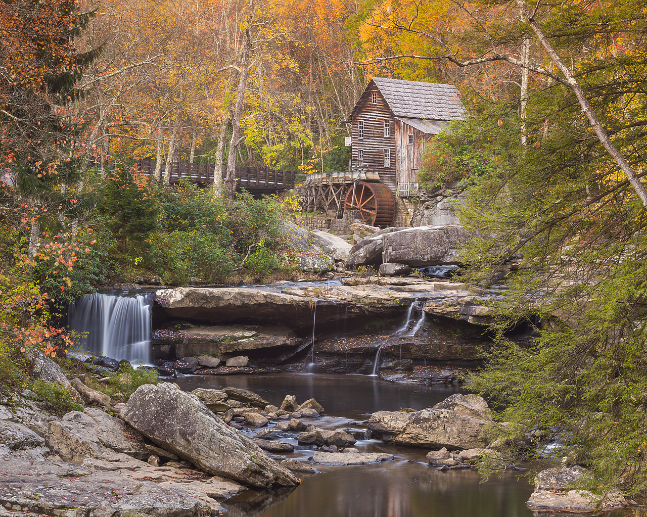 #130364-1 - Glade Creek Grist Mill in Autumn, Babcock State Park, West Virginia, USA