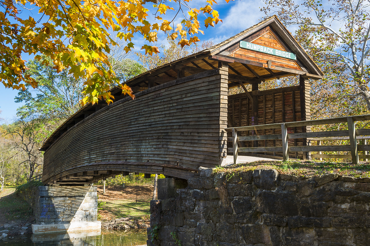 #130366-1 - Humpback Covered Bridge in Autumn, Covington, Virginia, USA