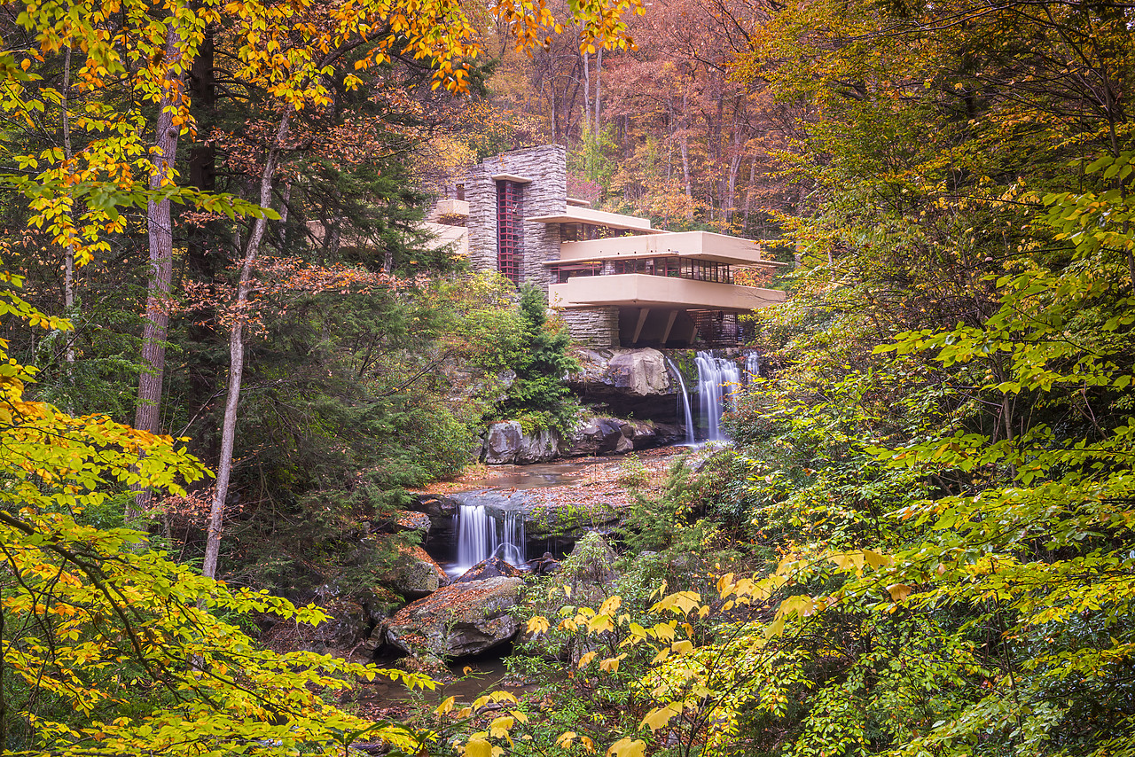 #130377-1 - Falling Water in Autumn, Mill Run, Pennsylvania, USA