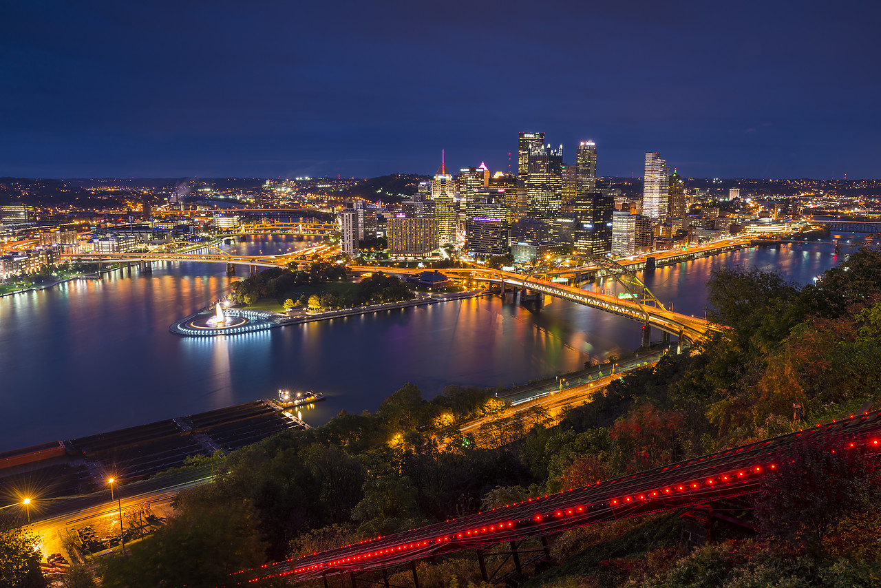 #130380-1 - Pittsburgh Skyline at Night, Pennsylvania, USA