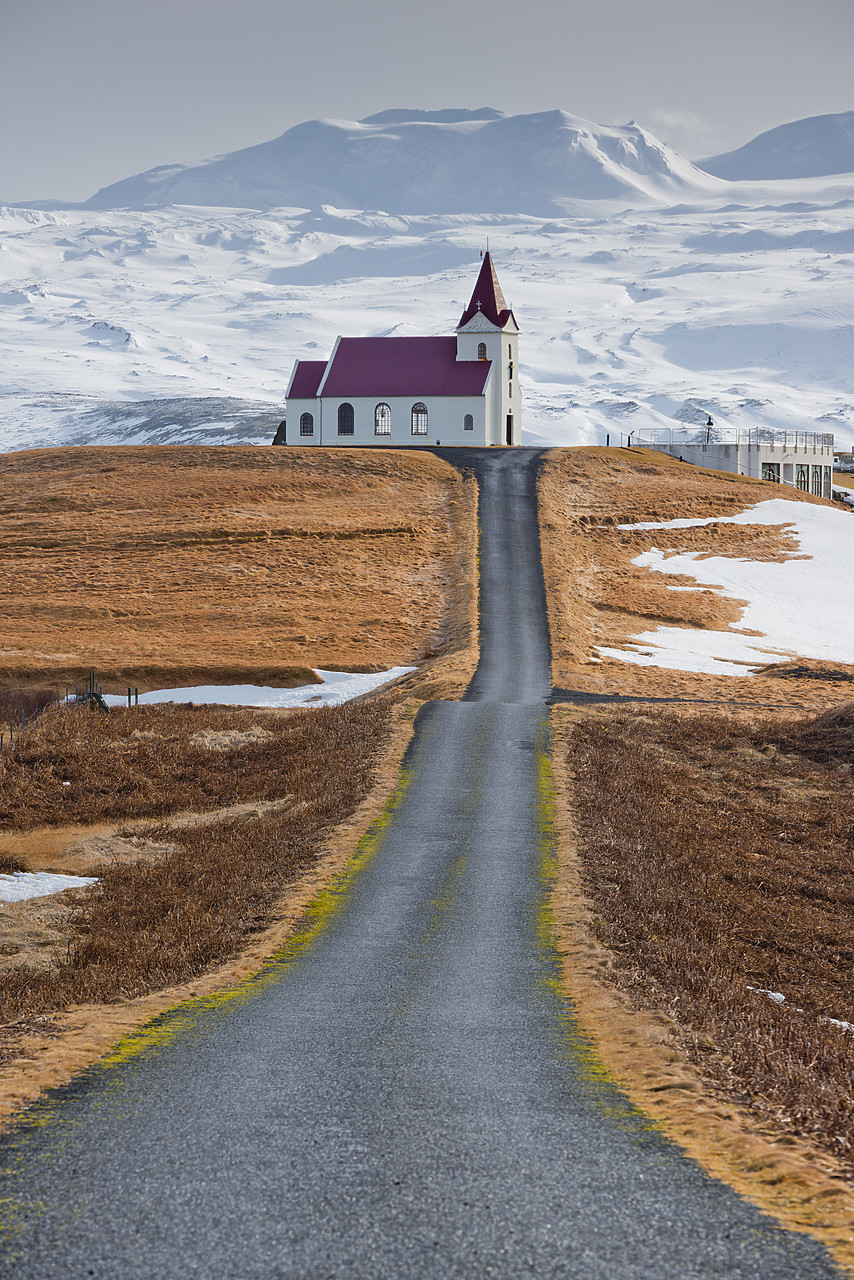 #140005-1 - Road Leading to Ingjaldsholl Church at Hellisandur, Snaefellsjokull National Park, Snaefellsnes Peninsula, Iceland