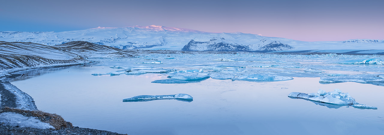 #140040-1 - Dawn Light on Jokulsarlon Iceberg Lagoon, Iceland