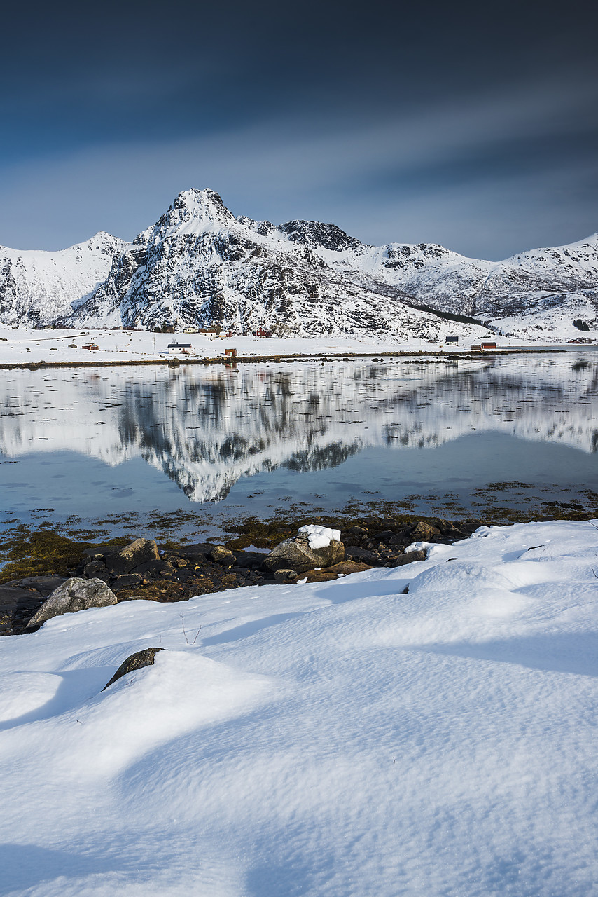 #140089-1 - Flakstadpollen Reflections in Winter, Lofoten Islands, Norway