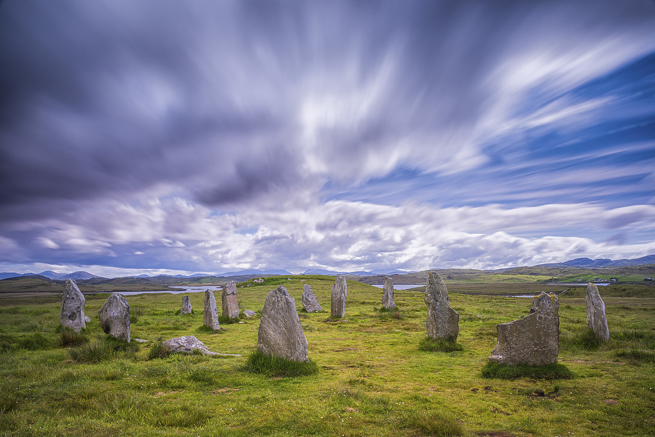 #140190-1 - Cloudscape Over Callanish 3 Standing Stones, Isle of Lewis, Outer Hebrides, Scotland