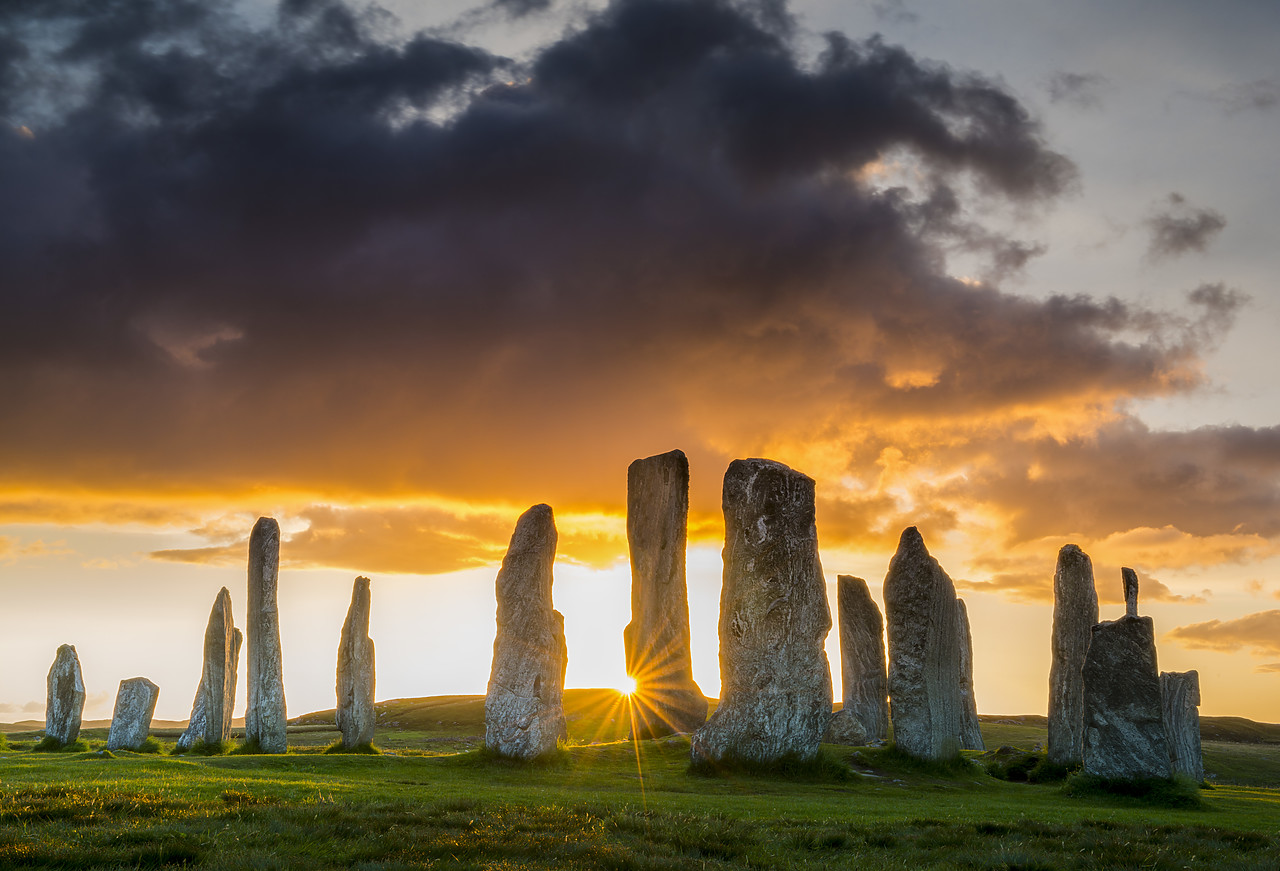 #140194-1 - Callanish Standing Stones at Sunset, Isle of Lewis, Outer Hebrides, Scotland