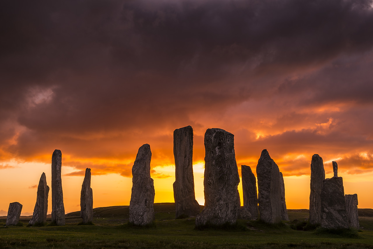 #140195-1 - Callanish Standing Stones at Sunset, Isle of Lewis, Outer Hebrides, Scotland