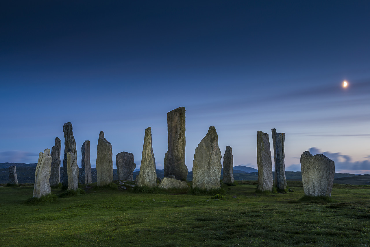 #140196-1 - Moon over Callanish Standing Stones, Isle of Lewis, Outer Hebrides, Scotland
