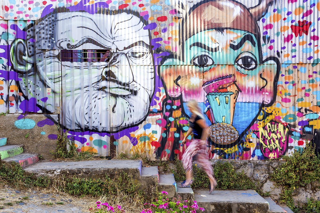 #150025-1 - Wall Art, Valparaiso, Chile, South America