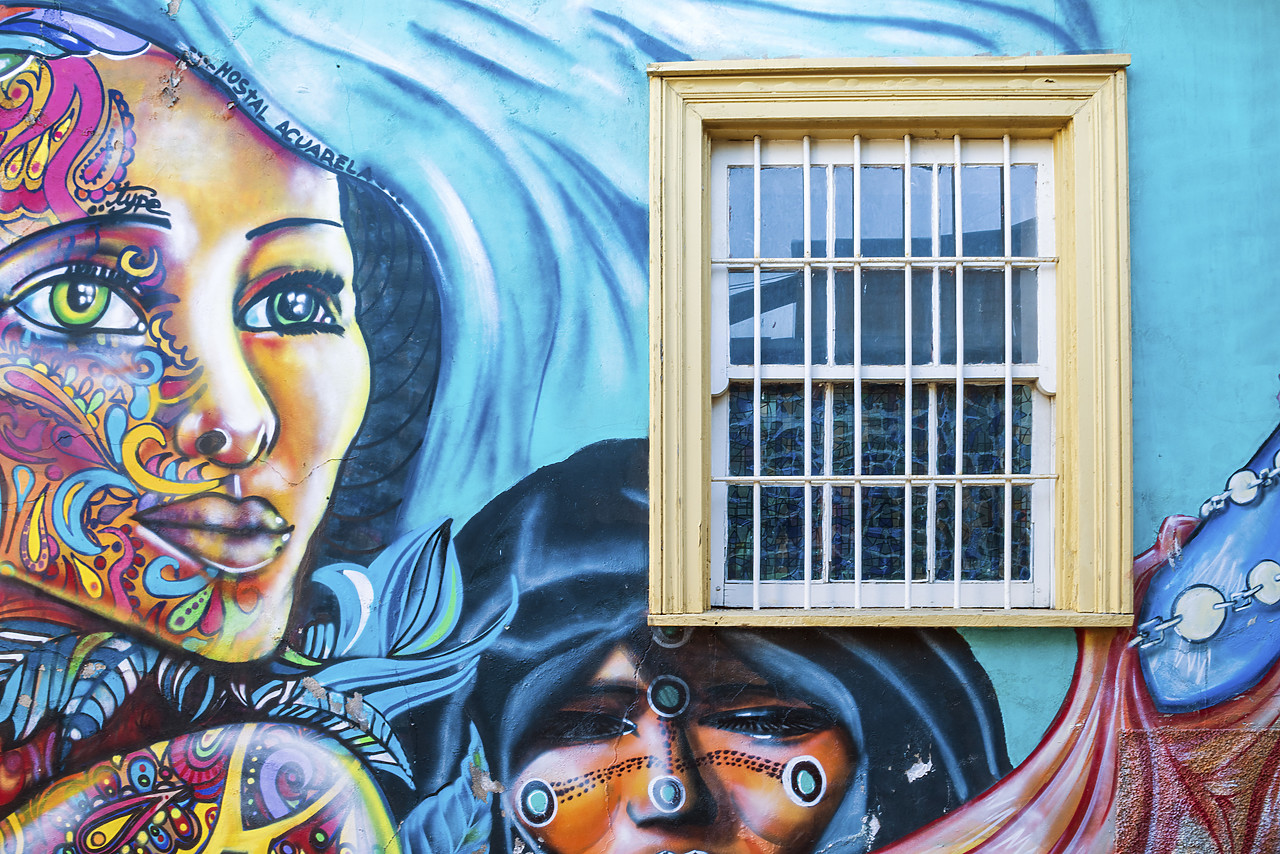 #150029-1 - Wall Art, Valparaiso, Chile, South America